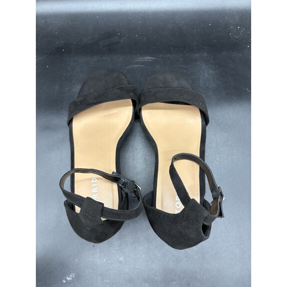Torrid Women's Size 9 Platform Ankle Strap Heel Black Block Suede Sandal NEW - Picture 5 of 7